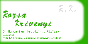 rozsa krivenyi business card